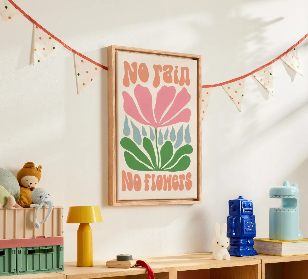 Niente pioggia. Niente fiori tela con Cornice a cassetta da mary shop