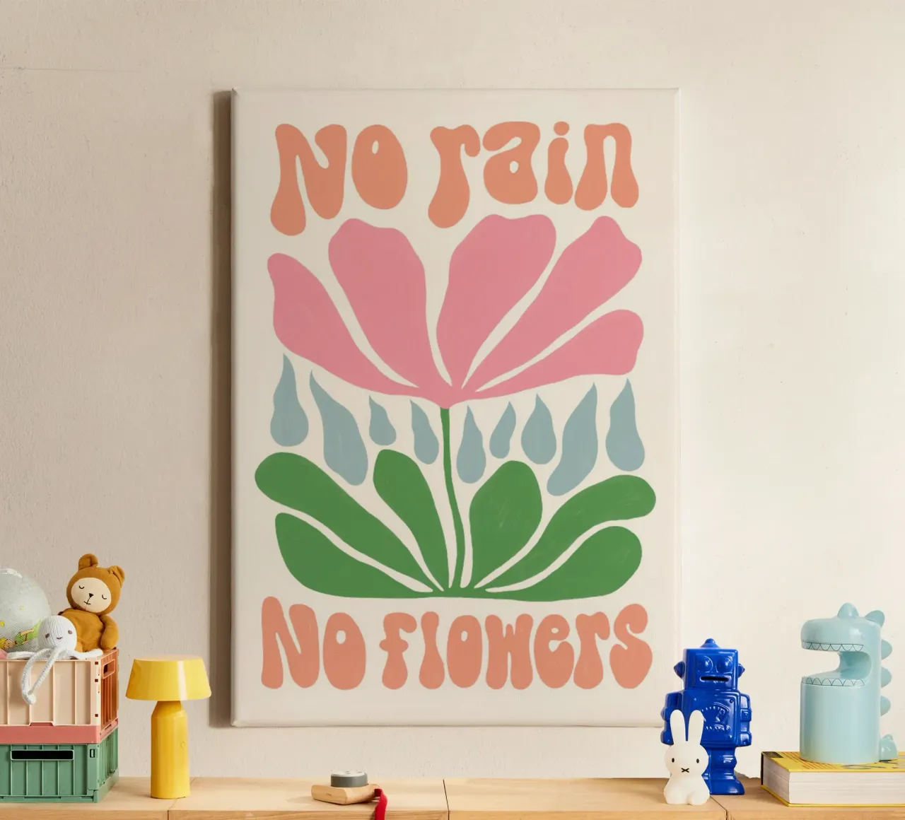 Niente pioggia. Niente fiori tela con Cornice a cassetta da mary shop