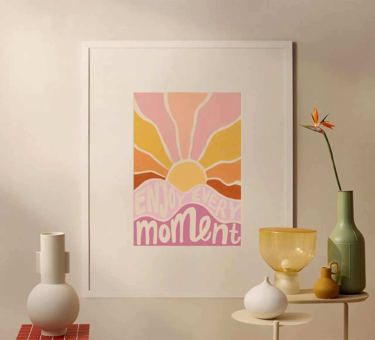 Godetevi ogni momento poster con telaio in alluminio da mary shop