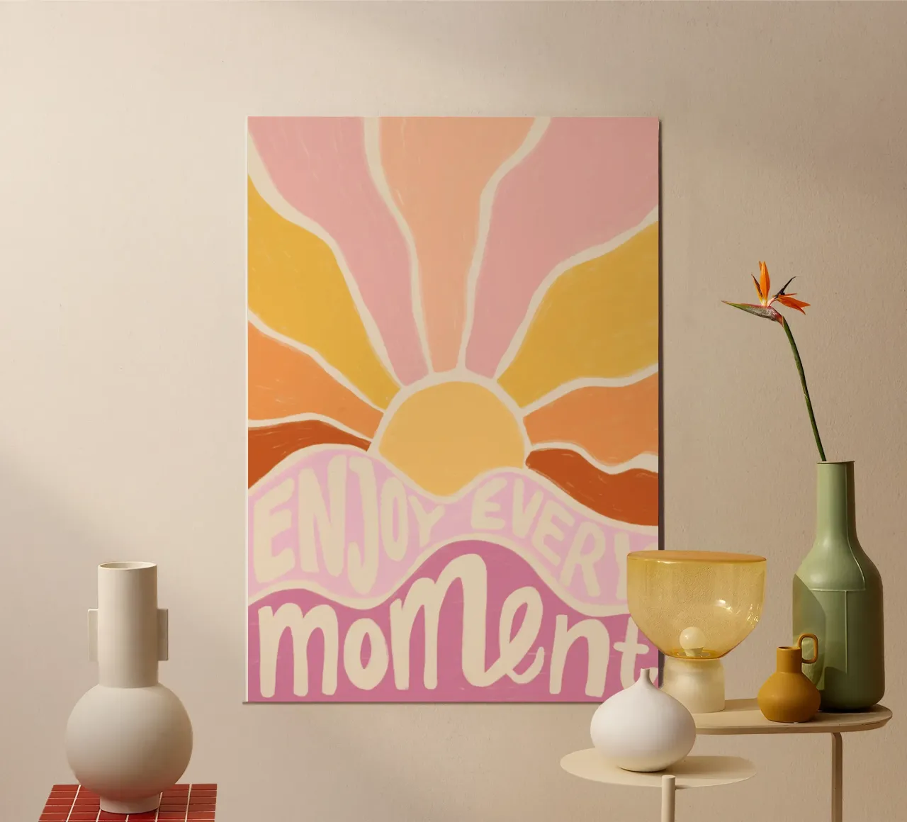 Godetevi ogni momento poster con telaio in alluminio da mary shop