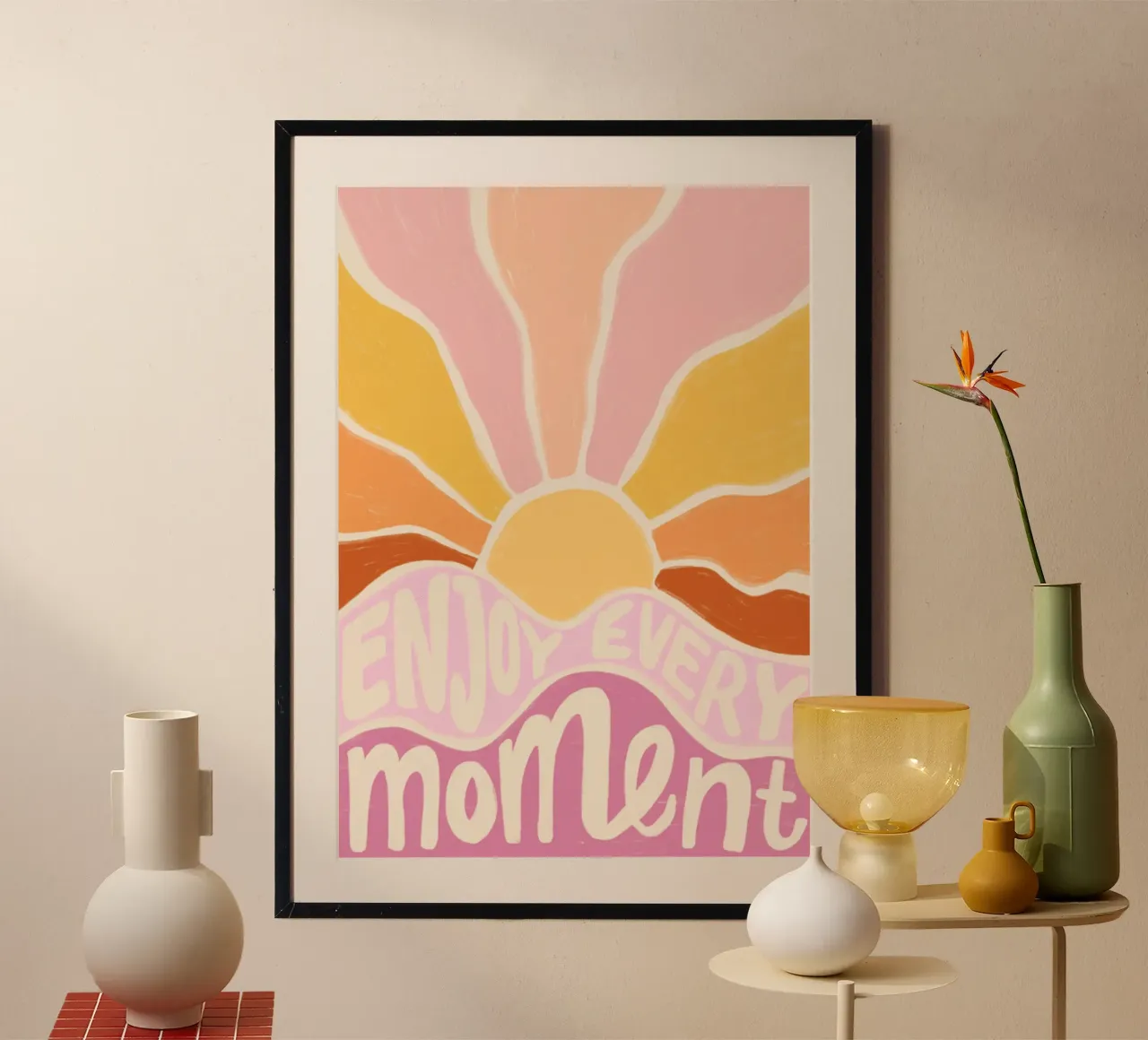 Godetevi ogni momento poster con telaio in alluminio da mary shop