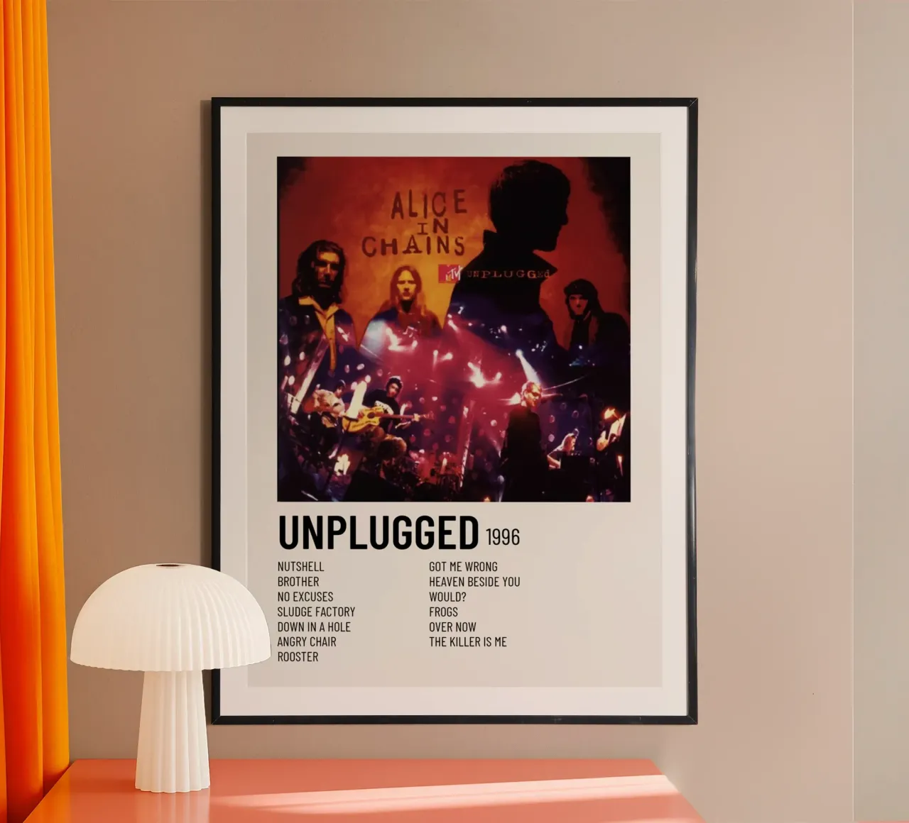 Alice In Chains Unplugged poster con telaio in plastica da Roronoa7