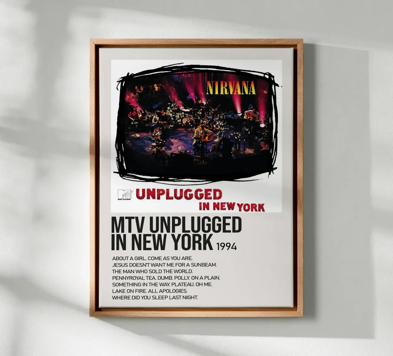 Nirvana Mtv Unplugged tela con Cornice a cassetta da Roronoa7