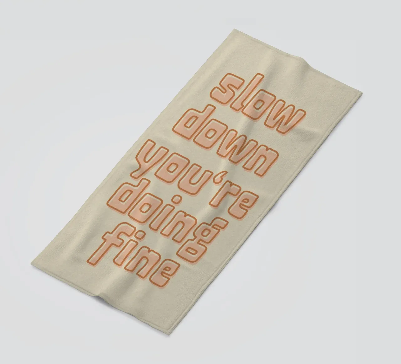 Slow Down beach towel by PurePeachStudio