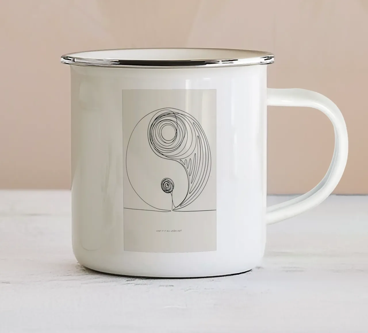 E se tutto funzionasse? tazza in smalto da PurePeachStudio