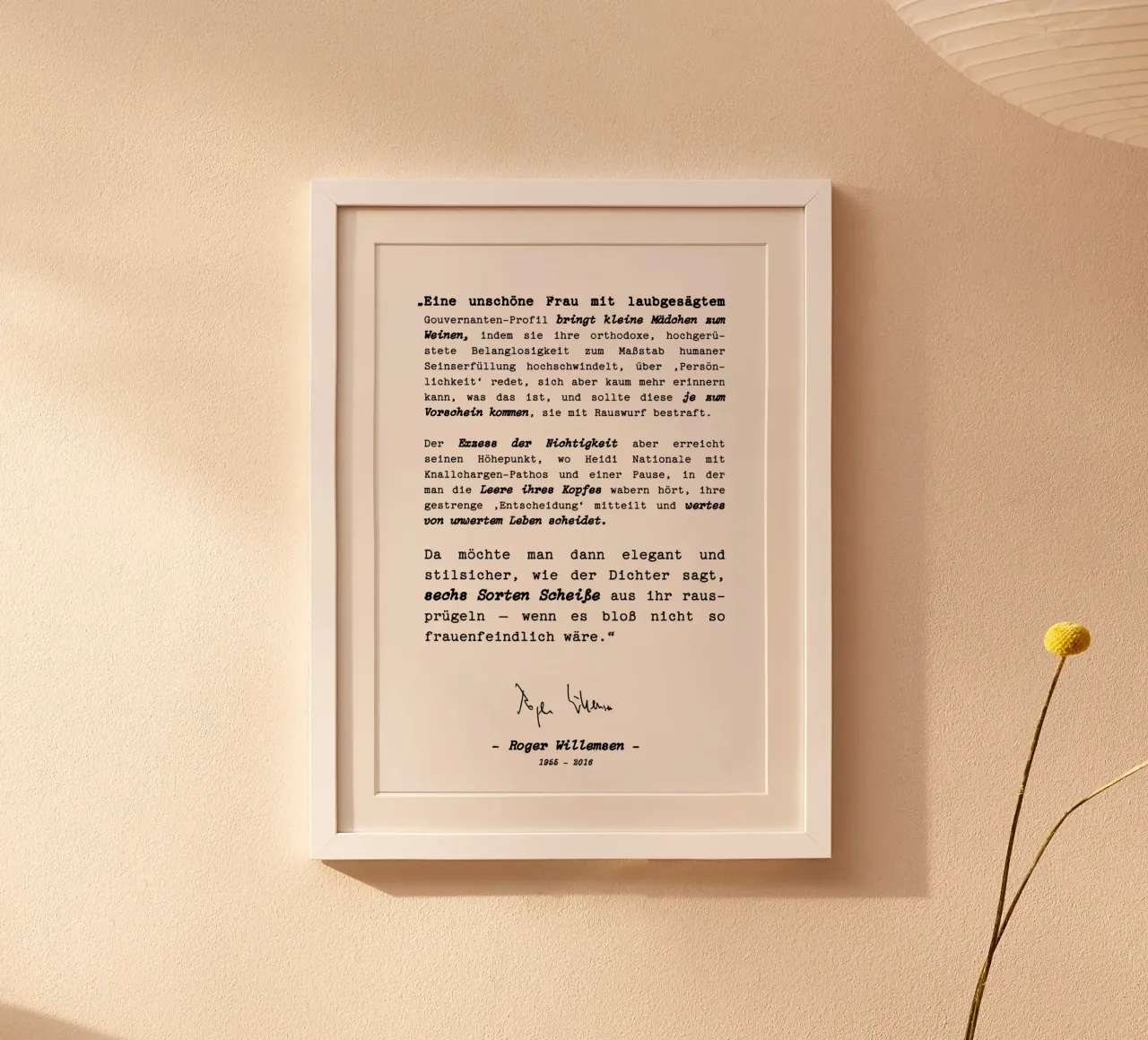 Roger Willemsen sulla citazione di Heidi Klum poster da mgx