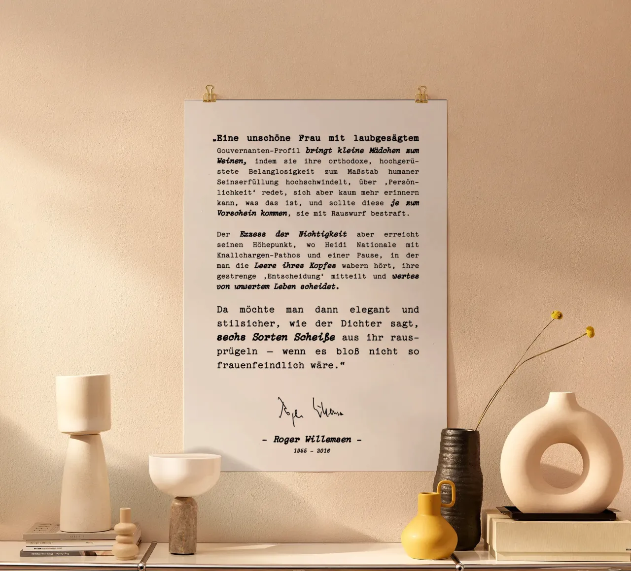 Roger Willemsen sulla citazione di Heidi Klum poster da mgx