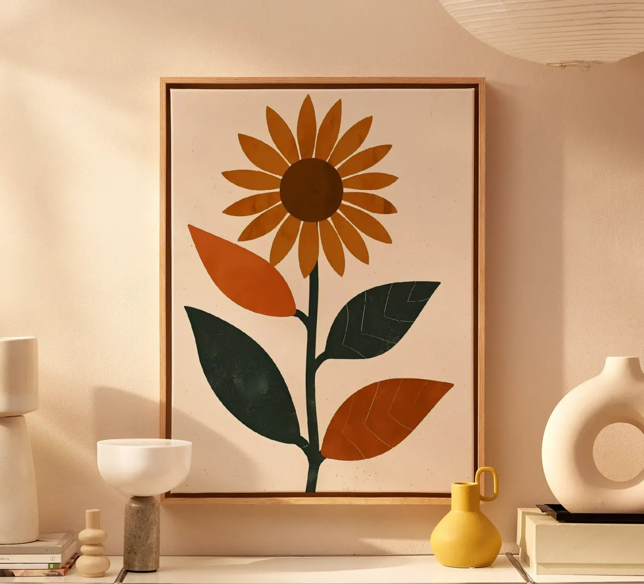 Zonnebloem Symfonie canvas met Baklijst van Jose