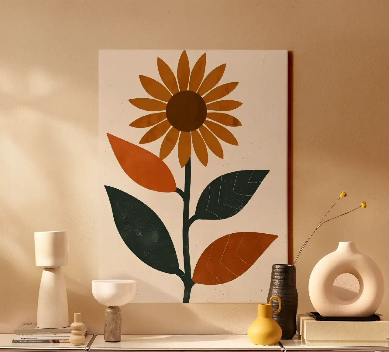 Zonnebloem Symfonie canvas met Baklijst van Jose
