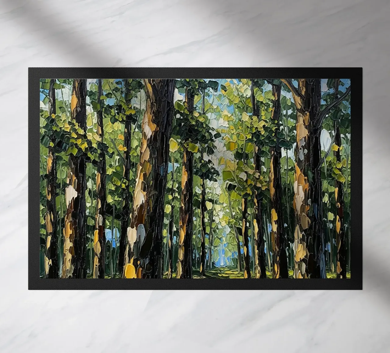 Il sentiero della luce dorata: Una tavolozza vibrante e strutturata Olio per coltelli zerbino da Artistic-shop