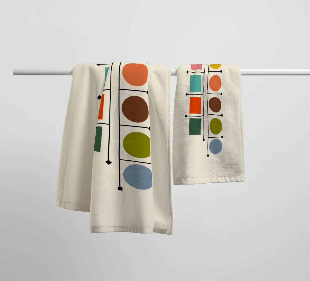 Atomic age shapes deco asciugamano da bagno da TijanaArtStudio88
