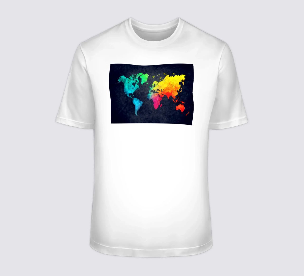 Dark and colors map of the world art t-shirt by Justyna Jaszke JBJart