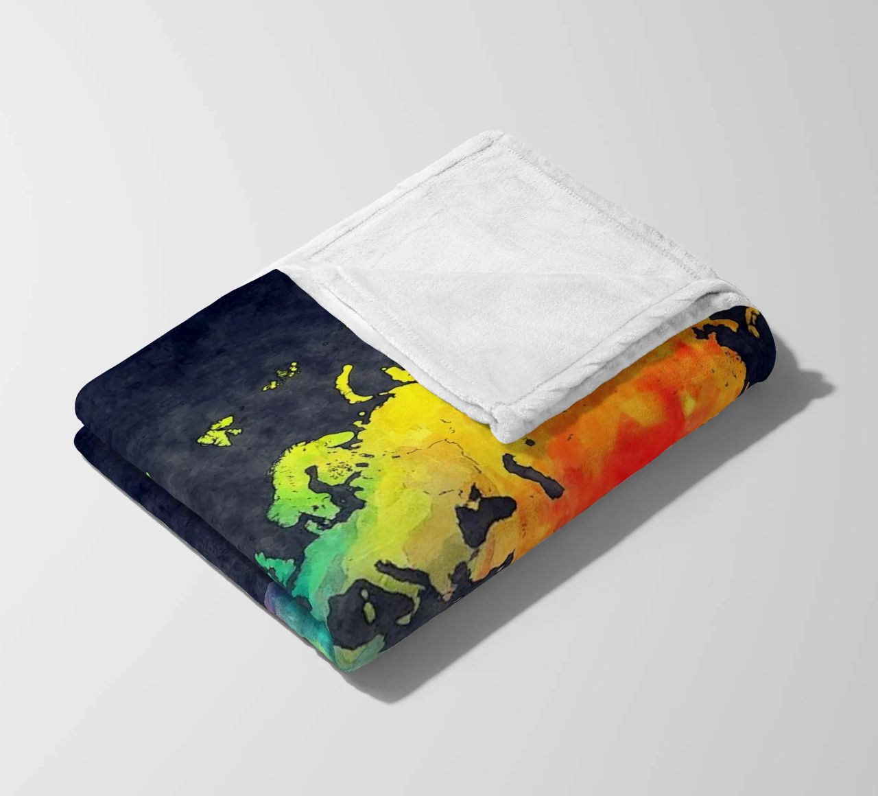 Dark and colors map of the world art fleece blanket by Justyna Jaszke JBJart