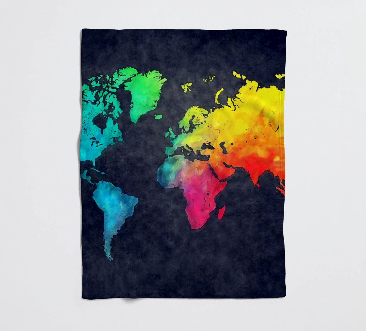 Dark and colors map of the world art fleece blanket by Justyna Jaszke JBJart