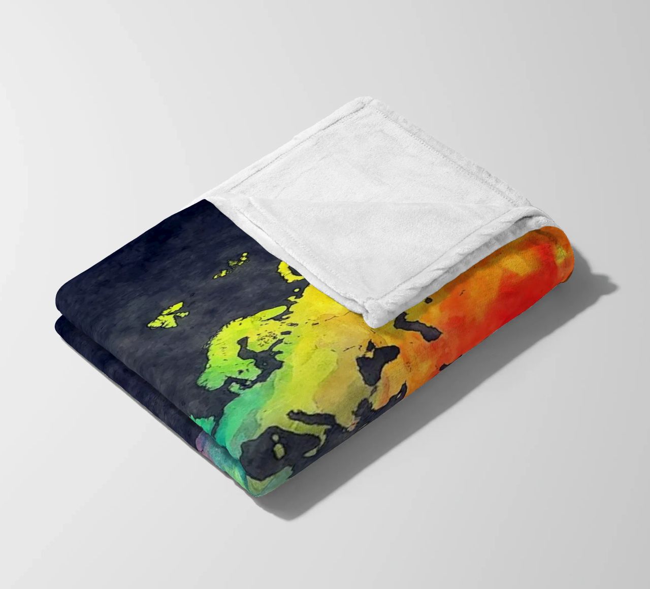 Dark and colors map of the world art fleece blanket by Justyna Jaszke JBJart