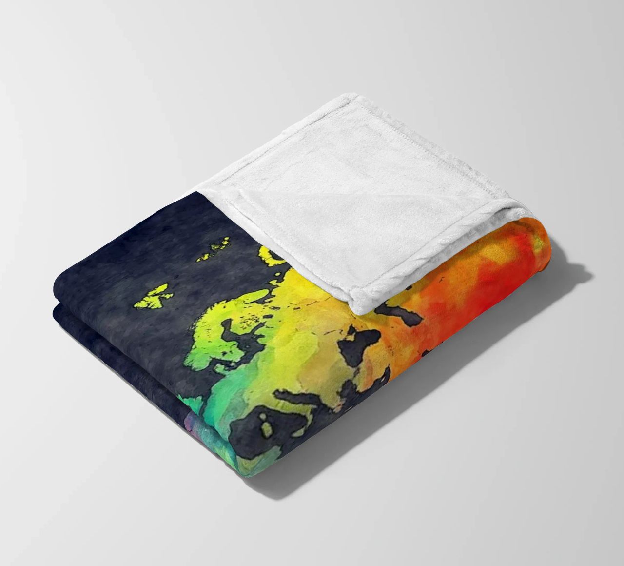 Dark and colors map of the world art fleece blanket by Justyna Jaszke JBJart