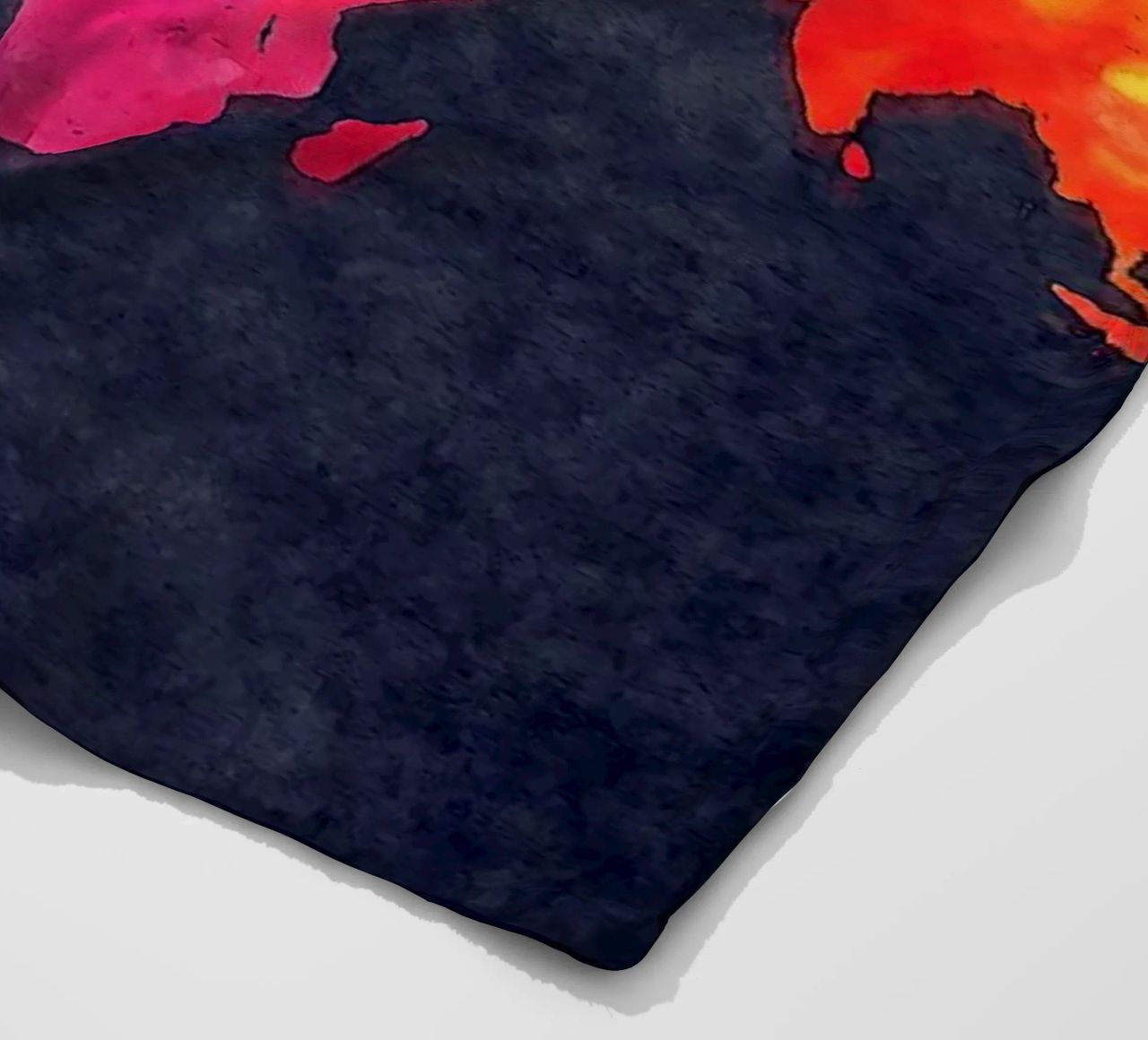 Dark and colors map of the world art fleece blanket by Justyna Jaszke JBJart
