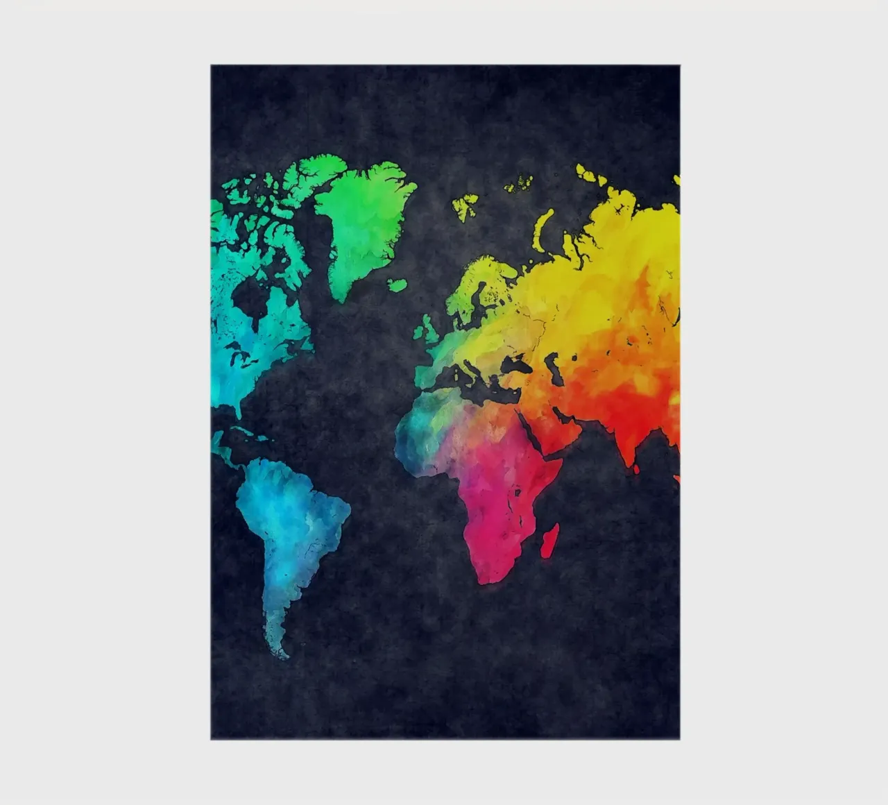 Carte du monde en couleurs et en noir art carnet de notes de Justyna Jaszke JBJart