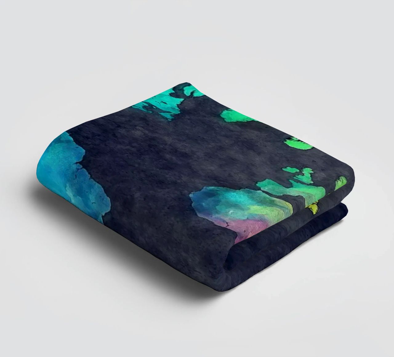 Dark and colors map of the world art towel by Justyna Jaszke JBJart