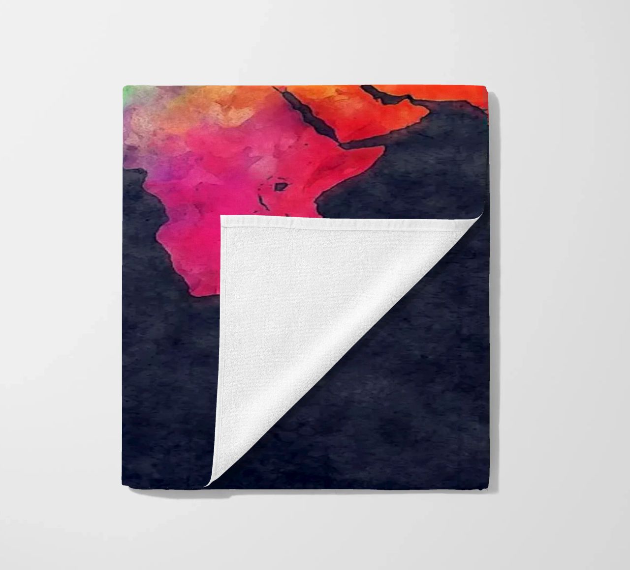 Dark and colors map of the world art beach towel by Justyna Jaszke JBJart