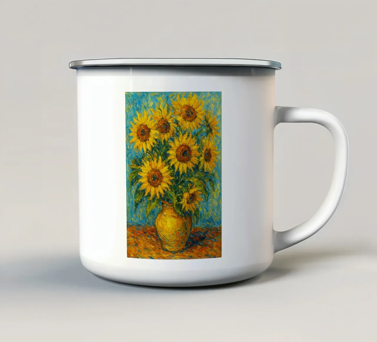 fiori in vas pittura naturalistica tazza in smalto da giantshop