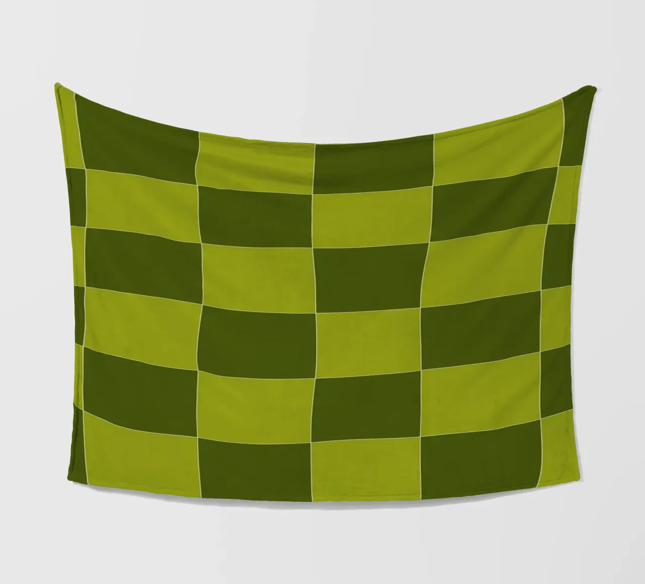 Groovy retro vibrant pattern checks- Sap green coperta in pile da TijanaArtStudio88