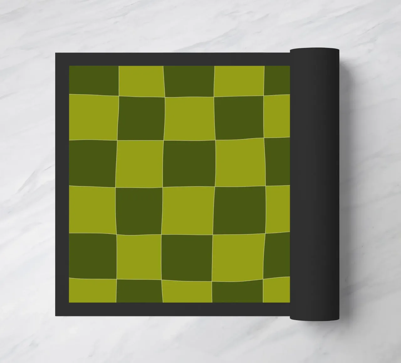 Groovy retro vibrant pattern checks- Sap green zerbino da TijanaArtStudio88