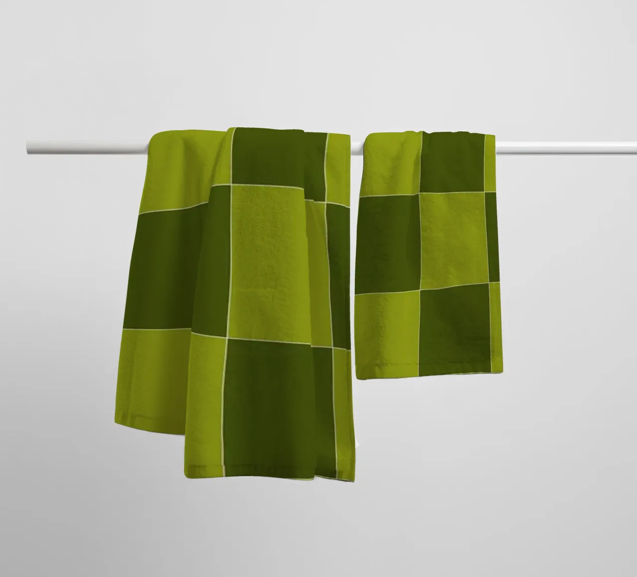 Groovy retro vibrant pattern checks- Sap green asciugamano da bagno da TijanaArtStudio88