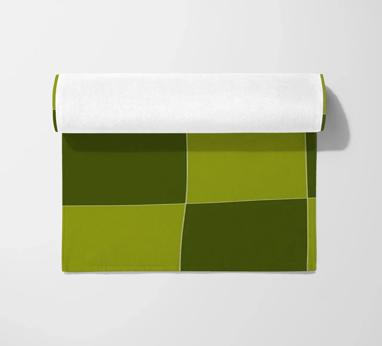 Groovy retro vibrant pattern checks- Sap green telo mare da TijanaArtStudio88