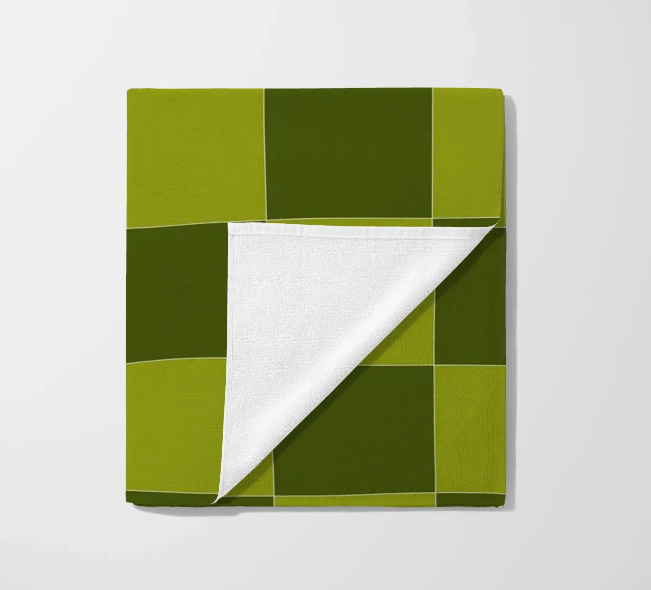 Groovy retro vibrant pattern checks- Sap green telo mare da TijanaArtStudio88