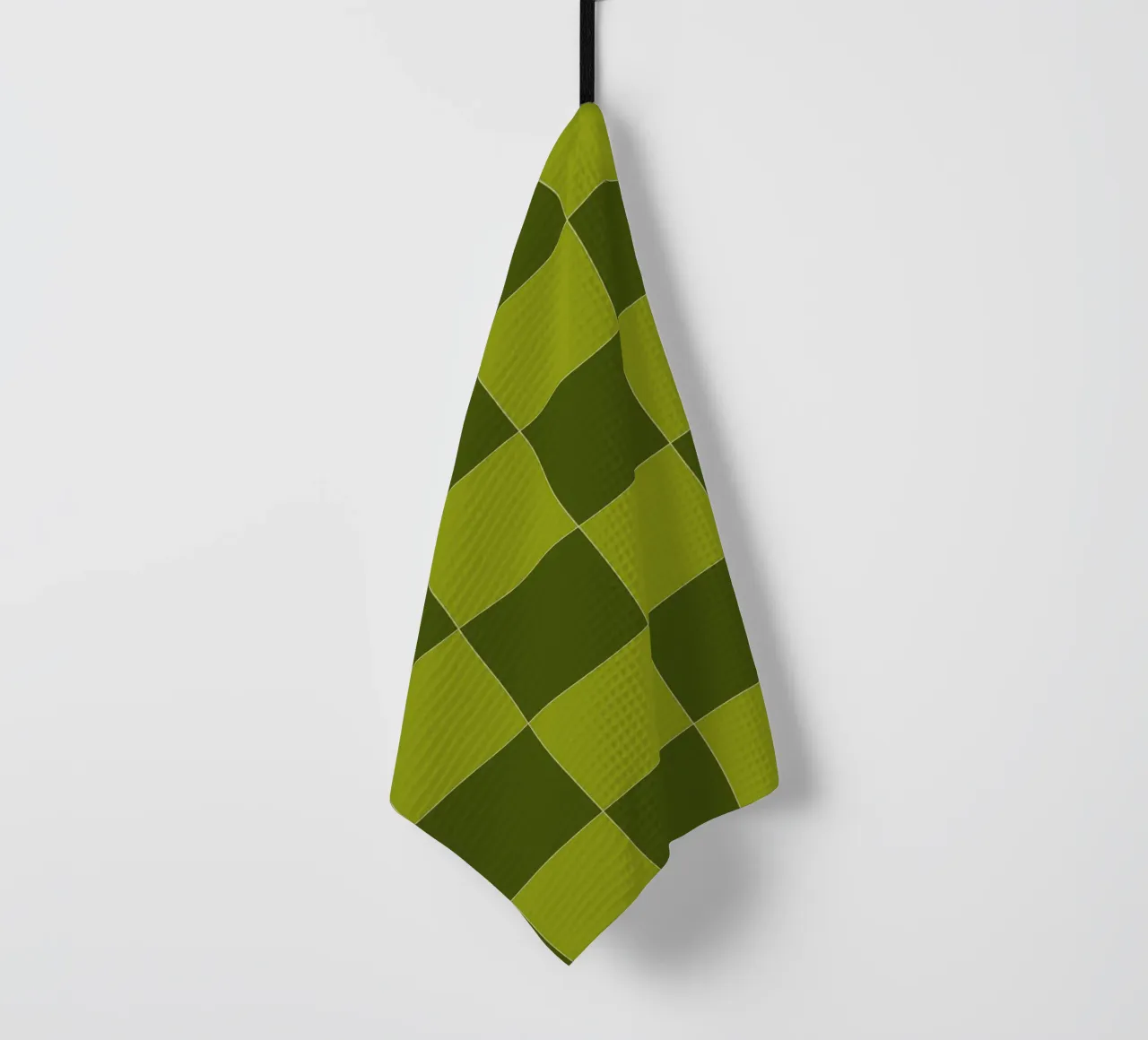 Groovy retro vibrant pattern checks- Sap green canovaccio da cucina da TijanaArtStudio88