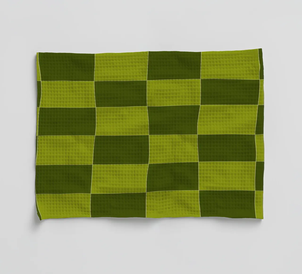 Groovy retro vibrant pattern checks- Sap green canovaccio da cucina da TijanaArtStudio88