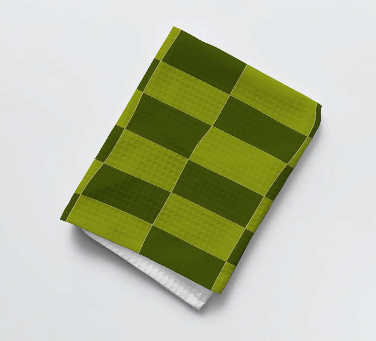 Groovy retro vibrant pattern checks- Sap green canovaccio da cucina da TijanaArtStudio88