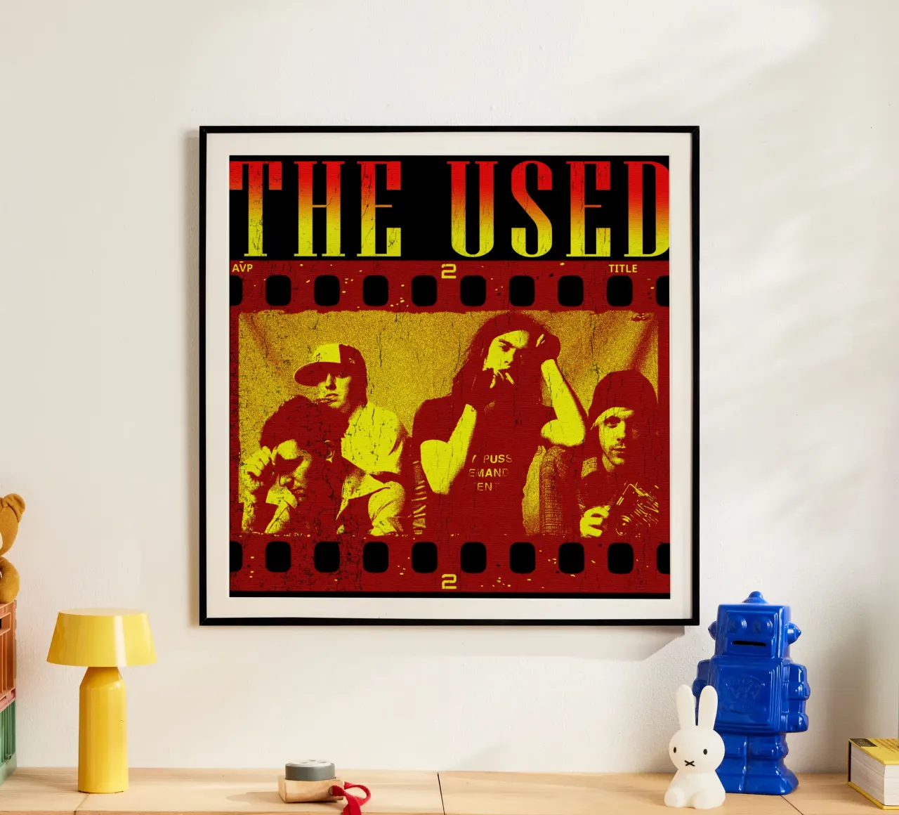 Membri completi della Used Band Essenziale poster con telaio in legno da igoshartwrks