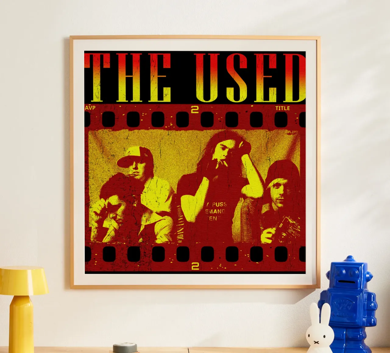 Membri completi della Used Band Essenziale poster con telaio in legno da igoshartwrks