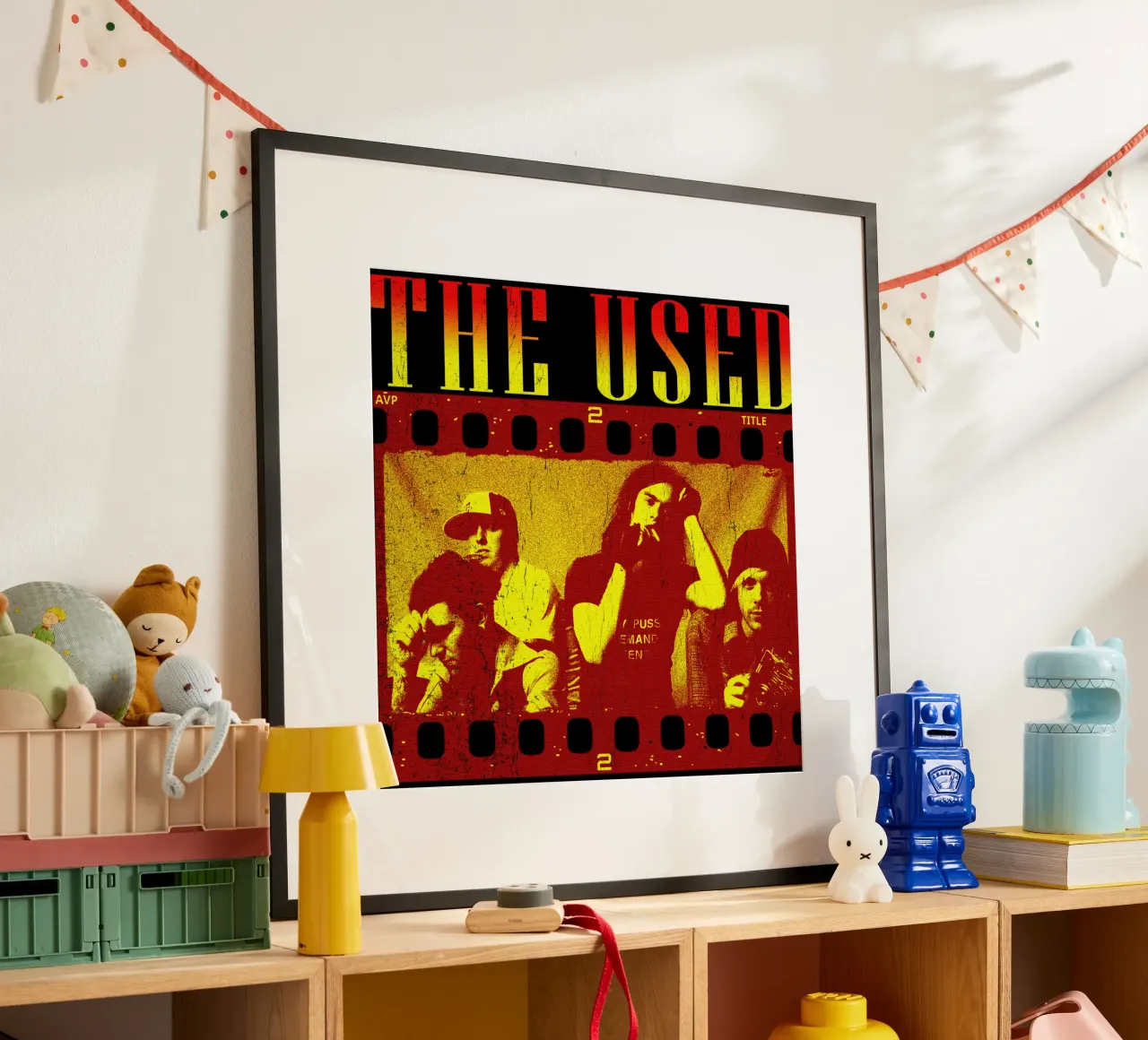 Membri completi della Used Band Essenziale poster con telaio in legno da igoshartwrks