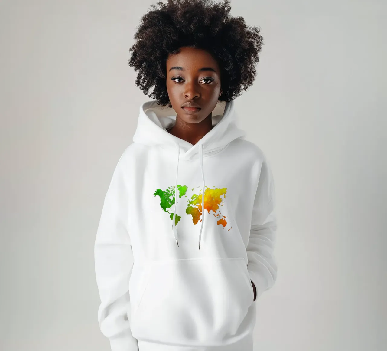 Colors map of the world hoodie by Justyna Jaszke JBJart