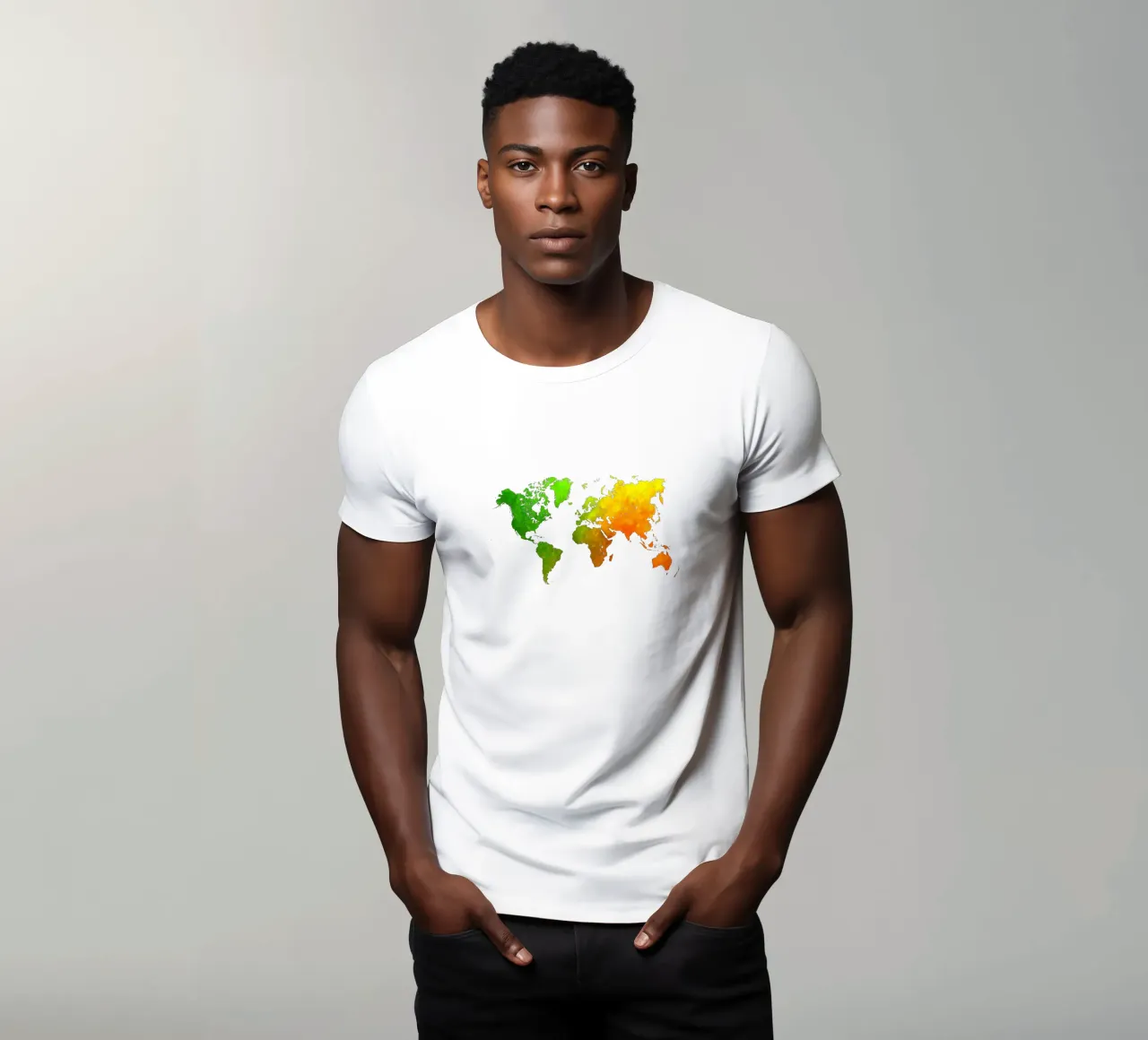 Colors map of the world t-shirt by Justyna Jaszke JBJart