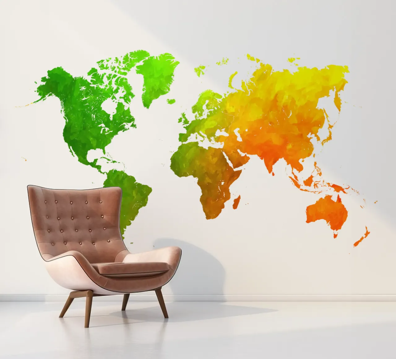 Colors map of the world photo wallpaper by Justyna Jaszke JBJart
