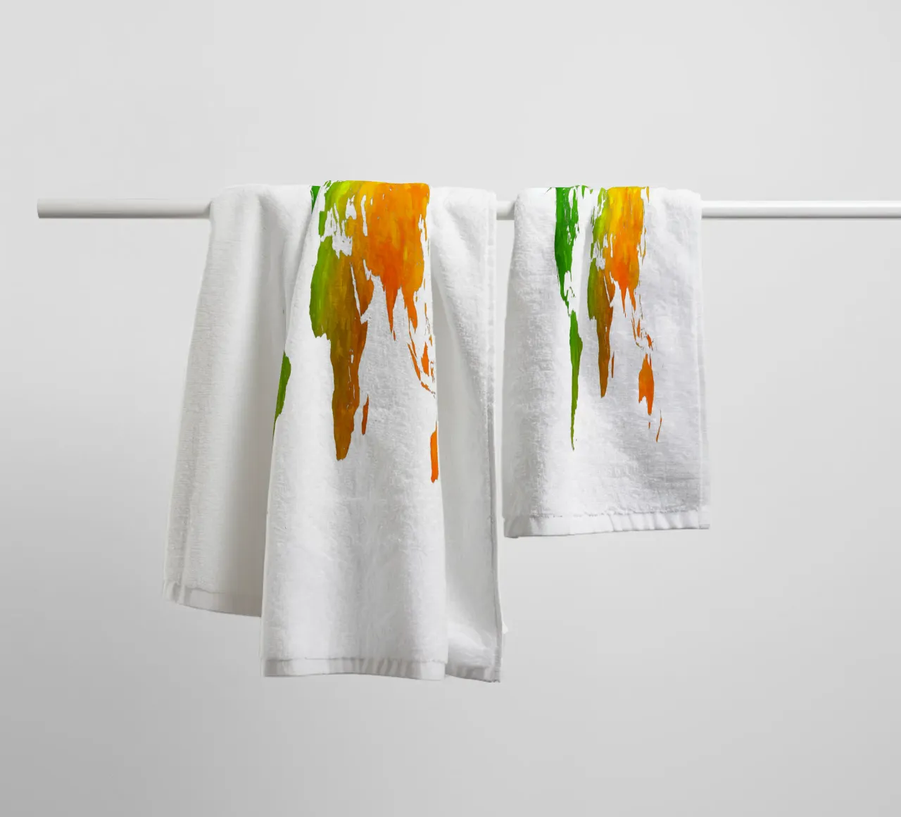 Colors map of the world towel by Justyna Jaszke JBJart