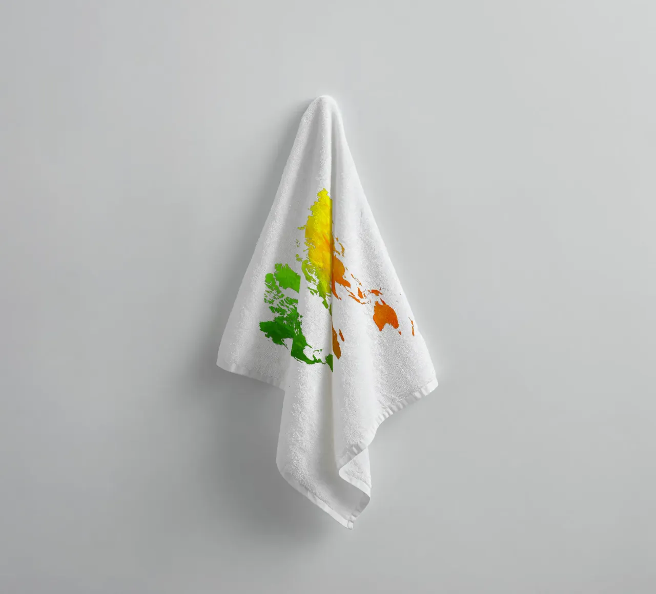 Colors map of the world towel by Justyna Jaszke JBJart