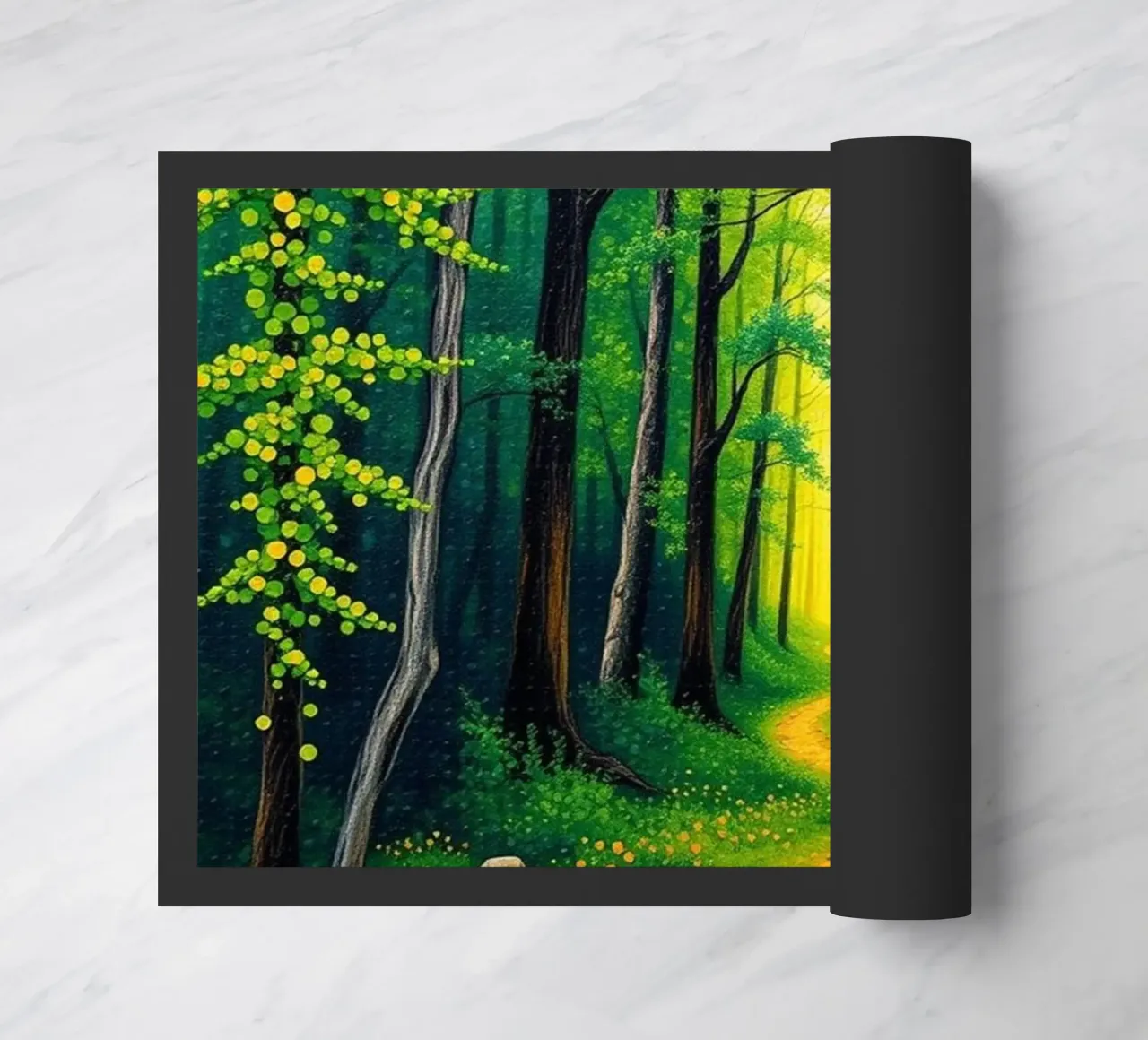 Enchanted Forest Path: A Journey Through Emerald Woods doormat by Artistic-shop