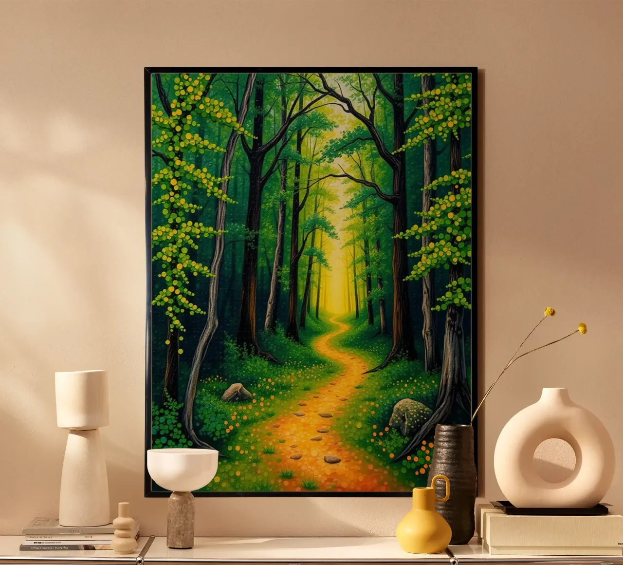 Il sentiero della foresta incantata: Un viaggio attraverso i boschi di smeraldo poster da Artistic-shop
