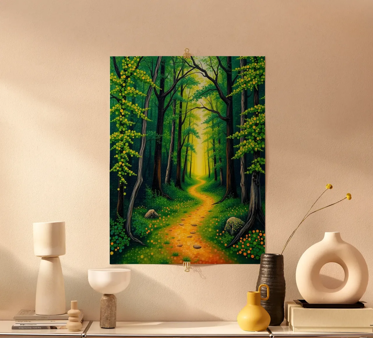 Il sentiero della foresta incantata: Un viaggio attraverso i boschi di smeraldo poster da Artistic-shop