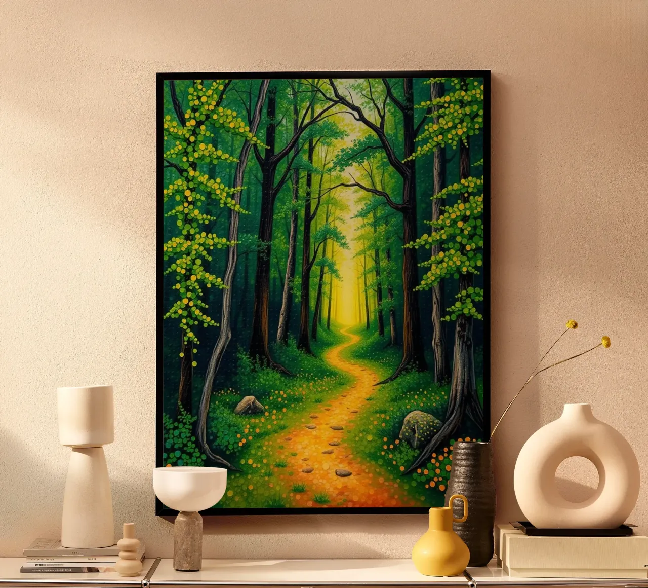 Il sentiero della foresta incantata: Un viaggio attraverso i boschi di smeraldo poster da Artistic-shop