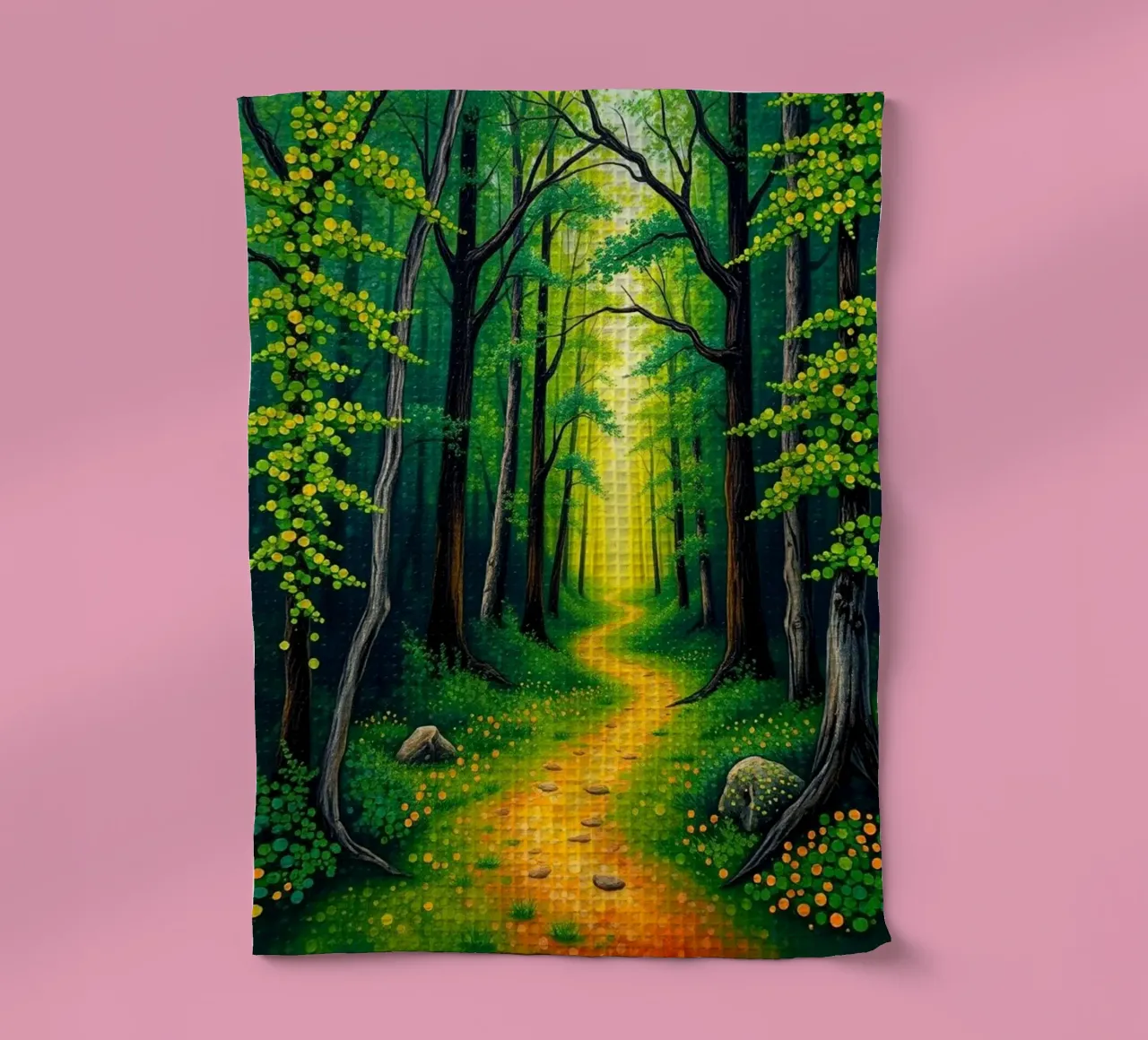 Verzauberter Waldpfad: Eine Reise durch die Smaragdwälder Geschirrtuch von Artistic-shop