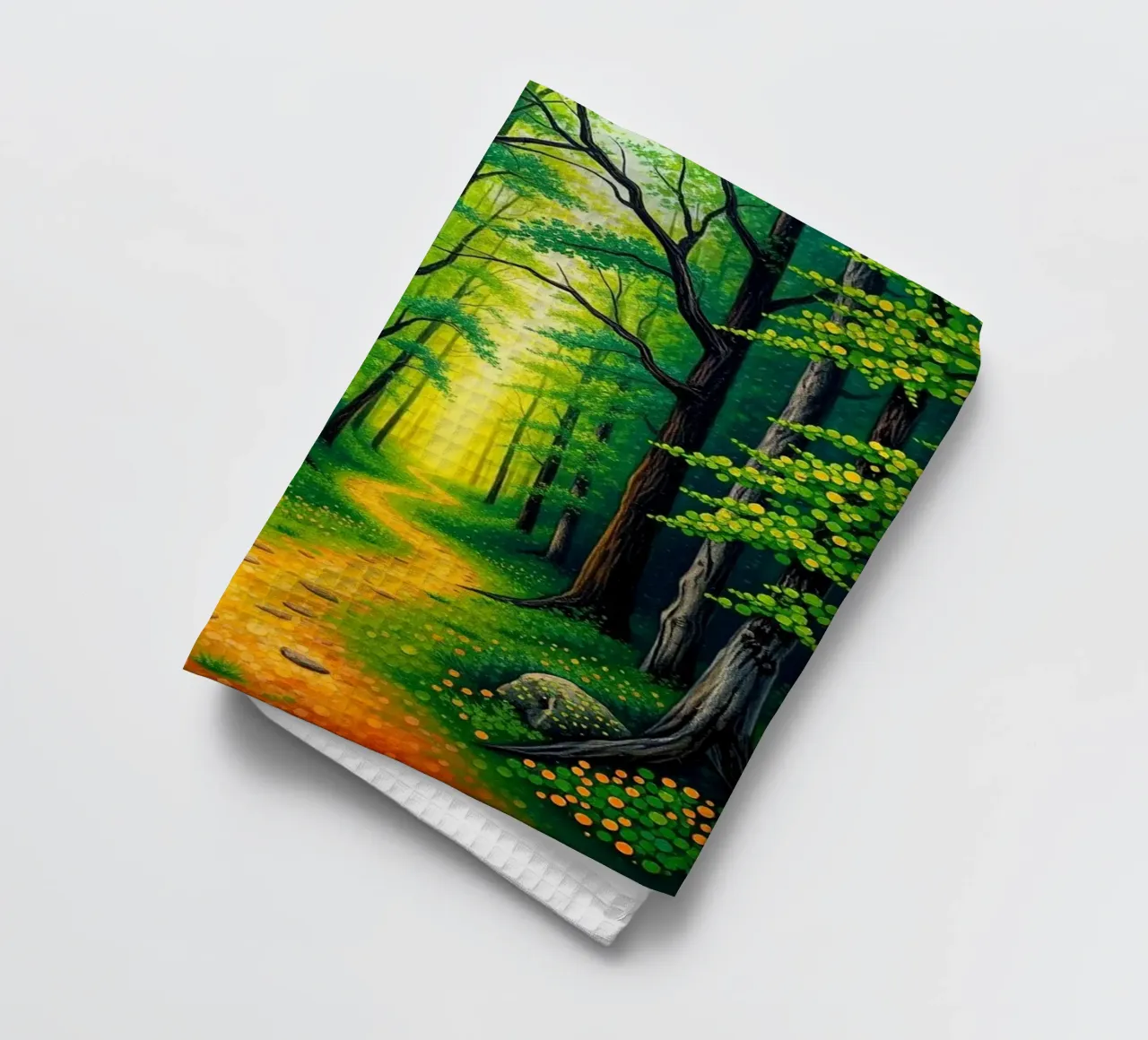 Verzauberter Waldpfad: Eine Reise durch die Smaragdwälder Geschirrtuch von Artistic-shop