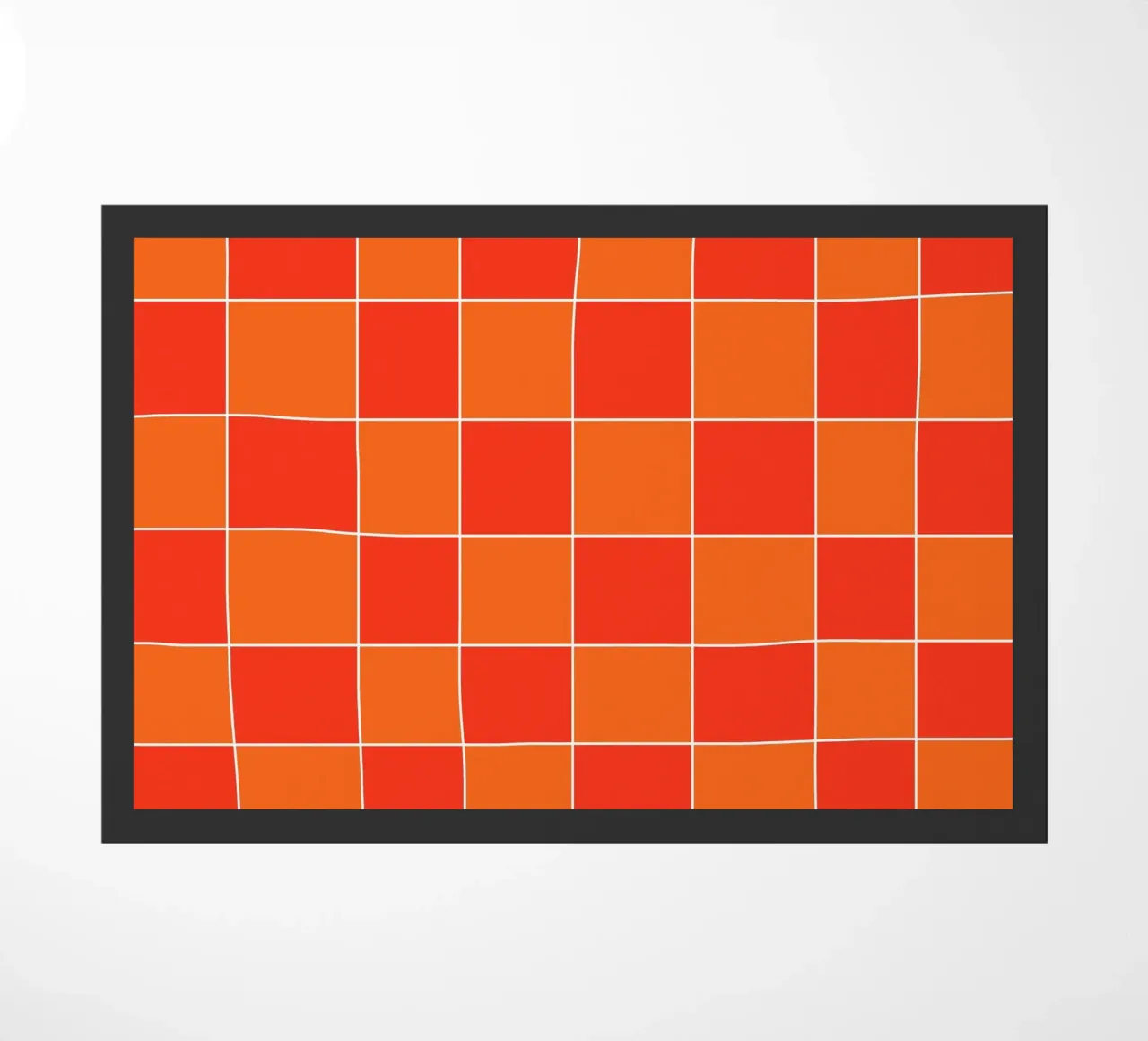 Groovy retro vibrant pattern checks- Orange red zerbino da TijanaArtStudio88