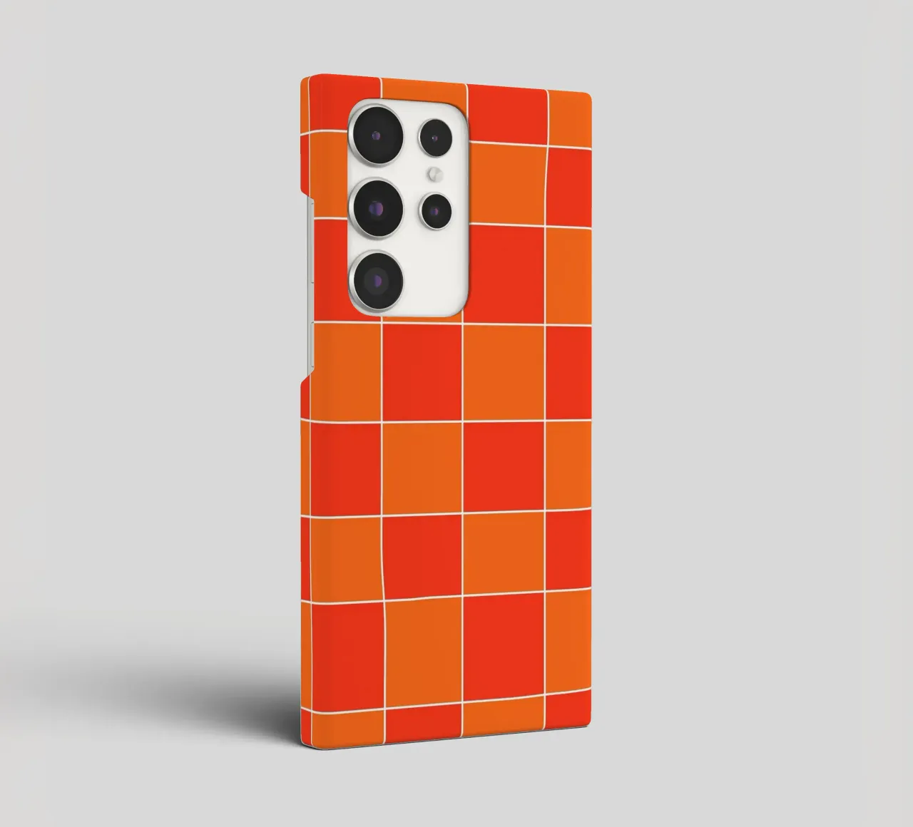Groovy retro vibrant pattern checks- Orange red cover samsung da TijanaArtStudio88