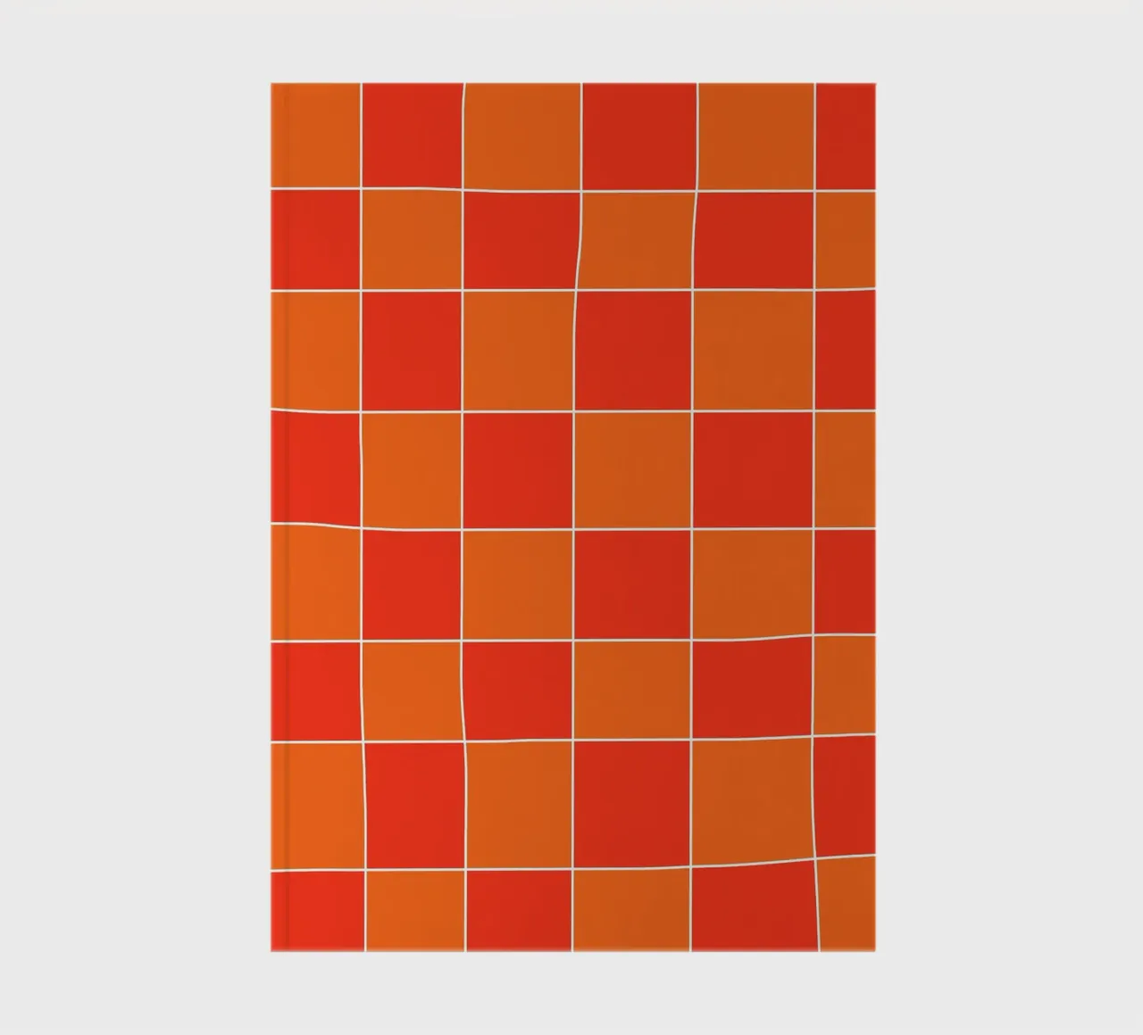 Groovy retro vibrant pattern checks- Orange red carnet de notes de TijanaArtStudio88